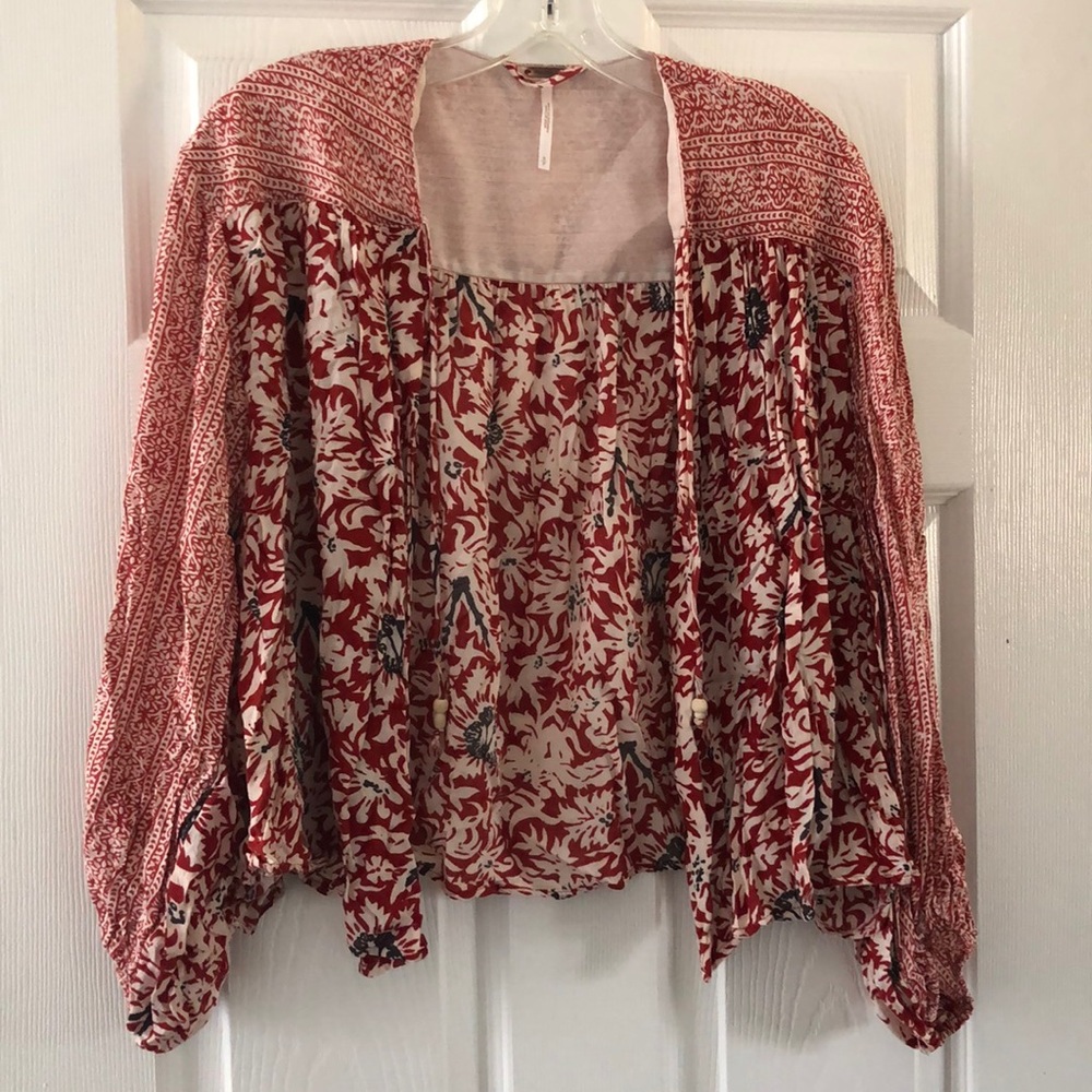 Free People Floral Cropped Cardigan